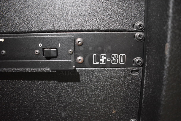 8 FANTASTIC! Items In Black Metal Rack Unit; Inline CTL101 Central Interface, Memorex Unit, Dolby CP750 Digital Cinema Processor, CM Series, 3 QSC BCA1622 Digital Cinema Amplifiers and Component Engineering LS-30-M. 22.5x22x69. 8 Times Your Bid! - Image 8 of 11