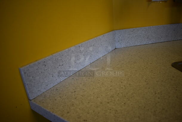 Work Counter w/ Gray Doors, White Countertop and Sink Bay. 173x30x36 BUYER MUST REMOVE - Image 4 of 10