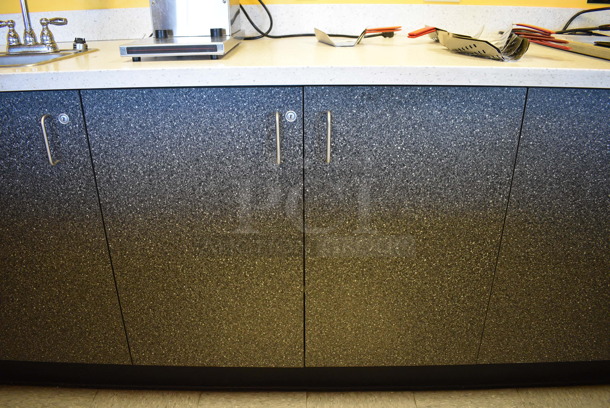 Work Counter w/ Gray Doors, White Countertop and Sink Bay. 173x30x36 BUYER MUST REMOVE - Image 5 of 10