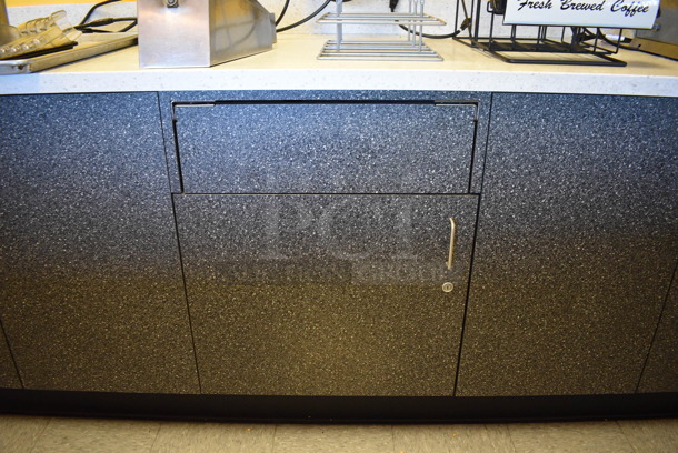 Work Counter w/ Gray Doors, White Countertop and Sink Bay. 173x30x36 BUYER MUST REMOVE - Image 7 of 10