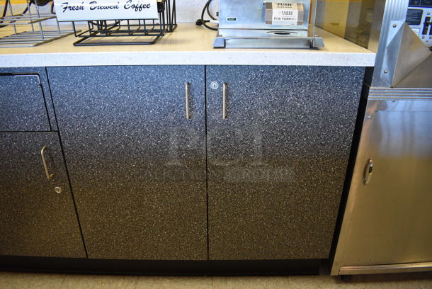 Work Counter w/ Gray Doors, White Countertop and Sink Bay. 173x30x36 BUYER MUST REMOVE - Image 8 of 10