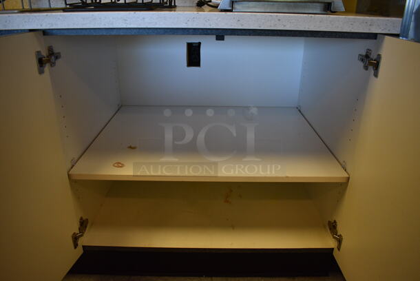 Work Counter w/ Gray Doors, White Countertop and Sink Bay. 173x30x36 BUYER MUST REMOVE - Image 10 of 10