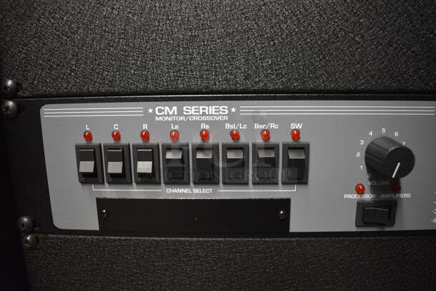 8 FANTASTIC! Items In Black Metal Rack Unit; Inline CTL101 Central Interface, Unit, Dolby CP750 Digital Cinema Processor, CM Series, 3 QSC BCA1622 Digital Cinema Amplifiers and Component Engineering LS-30-M. 22.5x22x69. 8 Times Your Bid! - Image 4 of 11