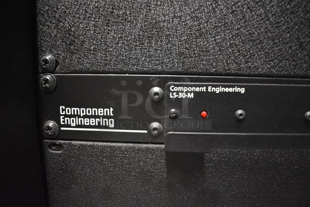 8 FANTASTIC! Items In Black Metal Rack Unit; Inline CTL101 Central Interface, Unit, Dolby CP750 Digital Cinema Processor, CM Series, 3 QSC BCA1622 Digital Cinema Amplifiers and Component Engineering LS-30-M. 22.5x22x69. 8 Times Your Bid! - Image 7 of 11