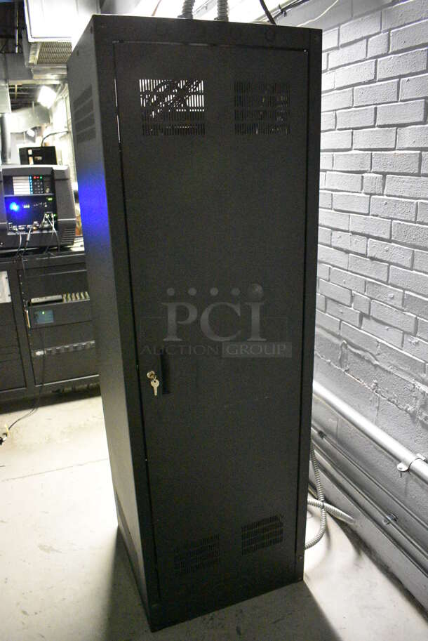 8 FANTASTIC! Items In Black Metal Rack Unit; Inline CTL101 Central Interface, Unit, Dolby CP750 Digital Cinema Processor, CM Series, 3 QSC BCA1622 Digital Cinema Amplifiers and Component Engineering LS-30-M. 22.5x22x69. 8 Times Your Bid! - Image 9 of 11