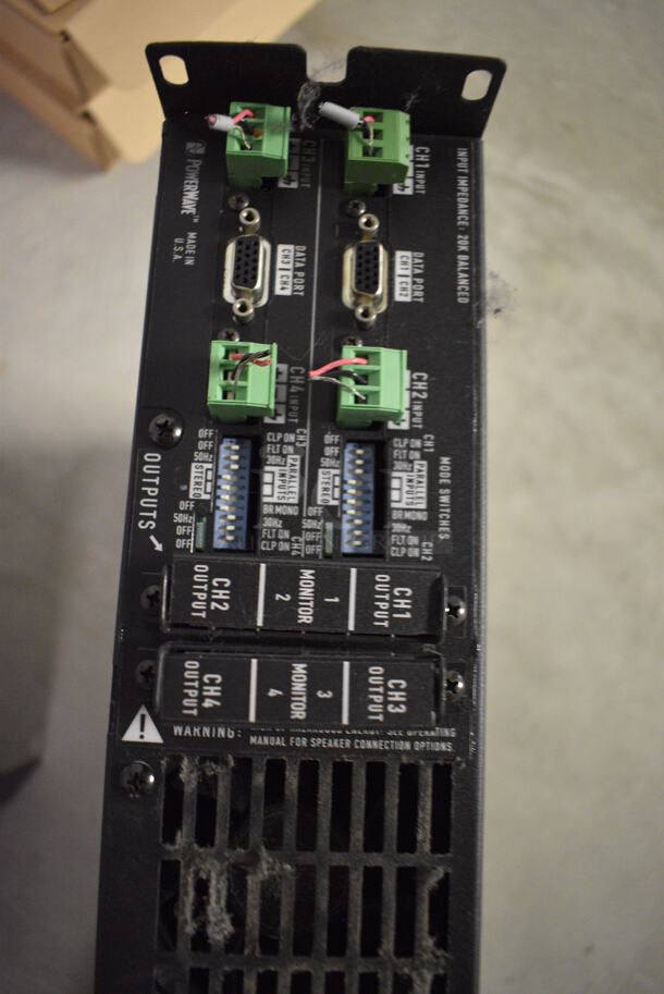 2 Rack Units; QSC BCA1644 Digital Cinema Amplifier and Model CM-60 Six Channel Monitor. 19x15x3.5, 19x8x3.5. 2 Times Your Bid! - Image 5 of 7