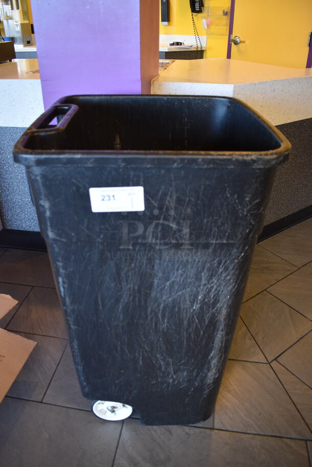 Black Poly Trash Can. 22x22x38 - Image 1 of 4