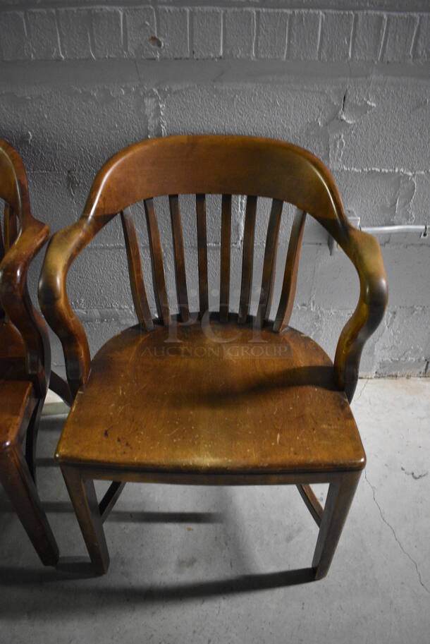 2 Wooden Dining Chairs w/ Arm Rests. 24x20x31. 2 Times Your Bid! - Image 2 of 4