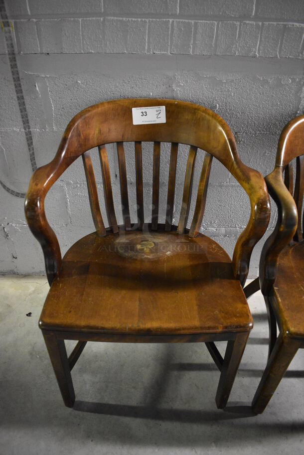 2 Wooden Dining Chairs w/ Arm Rests. 24x20x31. 2 Times Your Bid! - Image 3 of 4