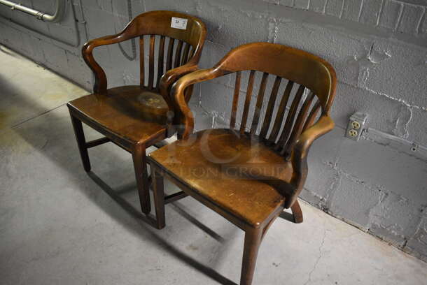 2 Wooden Dining Chairs w/ Arm Rests. 24x20x31. 2 Times Your Bid! - Image 4 of 4