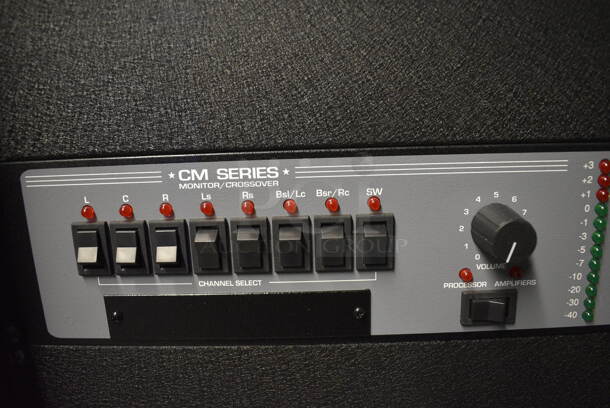 8 FANTASTIC! Items In Black Metal Rack Unit; Inline CTL101 Central Interface, Memorex Unit, Dolby CP750 Digital Cinema Processor, CM Series, 3 QSC BCA1622 Digital Cinema Amplifiers and Component Engineering LS-30-M. 22.5x22x69. 8 Times Your Bid! - Image 6 of 11