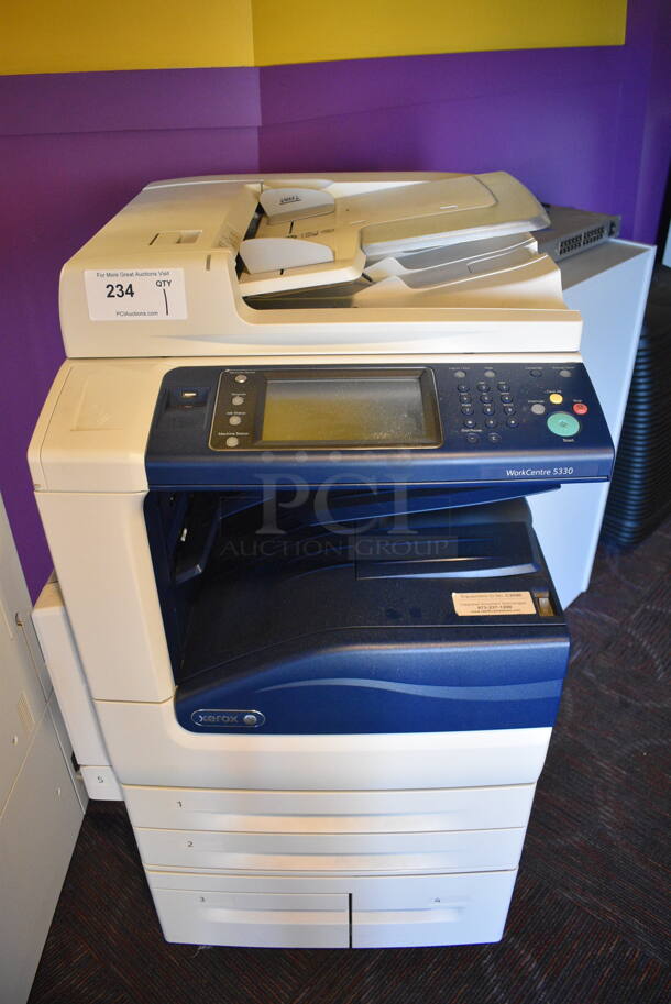 Xerox Workcentre 5330 Floor Style Copier, Printer, Scanner, Fax Machine. 24x24x44. Tested and Working! - Image 1 of 7