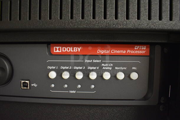 5 FANTASTIC! Items In Black Metal Rack Unit; Dolby CP750 Digital Cinema Processor, CM Series Monitor, 2 QSC BCA1622 Digital Cinema Amplifiers and Kelmar Unit. 22x28x46.5. 5 Times Your Bid! - Image 3 of 9
