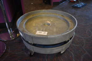 2 Gray Poly Trash Can Dollies. 24x24x7. 2 Times Your Bid!