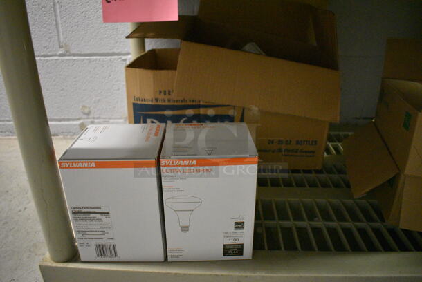 ALL ONE MONEY! Lot of Various Lightbulbs on Tan Poly 3 Tier Shelving Unit! 36x24x39 - Image 3 of 8