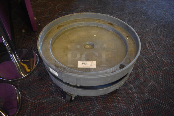2 Gray Poly Trash Can Dollies. 24x24x7. 2 Times Your Bid! - Image 2 of 2