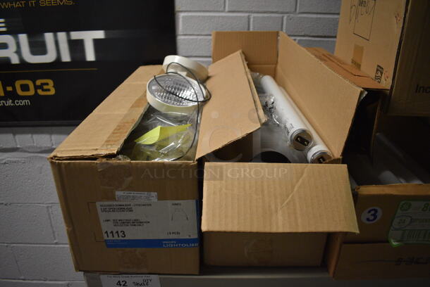 ALL ONE MONEY! Lot of Various Lightbulbs on Tan Poly 3 Tier Shelving Unit! 36x24x39 - Image 6 of 8