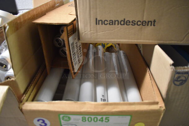 ALL ONE MONEY! Lot of Various Lightbulbs on Tan Poly 3 Tier Shelving Unit! 36x24x39 - Image 8 of 8
