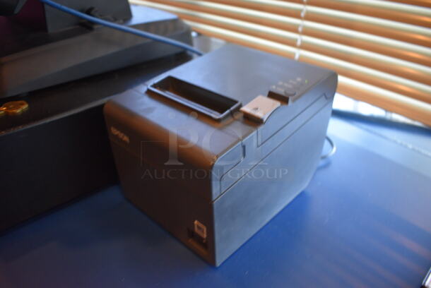 ALL ONE MONEY! Lot of Posiflex 15" POS System Monitor, Epson Model M249A Receipt Printer, Phone and Metal Cash Drawer! - Image 2 of 6