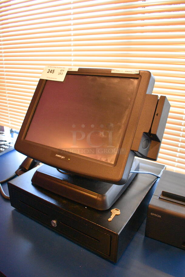 ALL ONE MONEY! Lot of Posiflex 15" POS System Monitor, Epson Model M249A Receipt Printer, Phone and Metal Cash Drawer! - Image 3 of 6