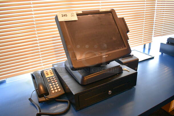 ALL ONE MONEY! Lot of Posiflex 15" POS System Monitor, Epson Model M249A Receipt Printer, Phone and Metal Cash Drawer! - Image 6 of 6