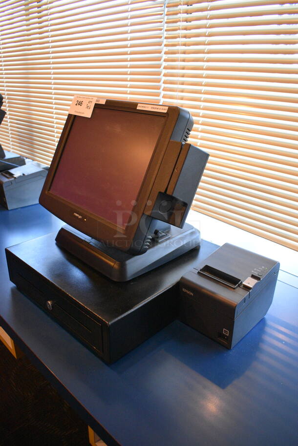 ALL ONE MONEY! Lot of Posiflex 15" POS System Monitor, Epson Model M249A Receipt Printer and Metal Cash Drawer! - Image 3 of 5