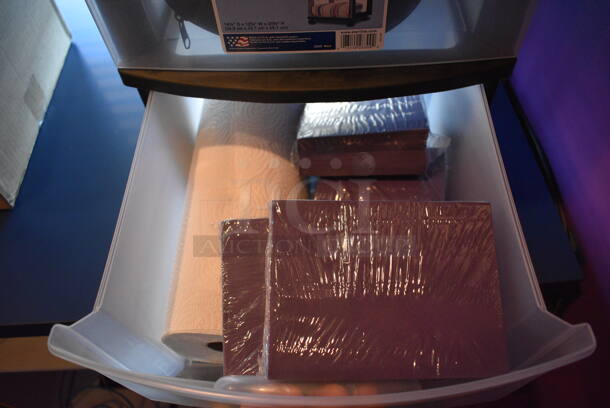 Black and Clear Poly 3 Drawer Cabinet w/ Contents! 12.5x14x24 - Image 2 of 4