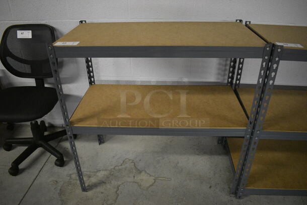 Gray Metal 2 Tier Shelving Unit. 36.5x18.5x36 - Image 1 of 3