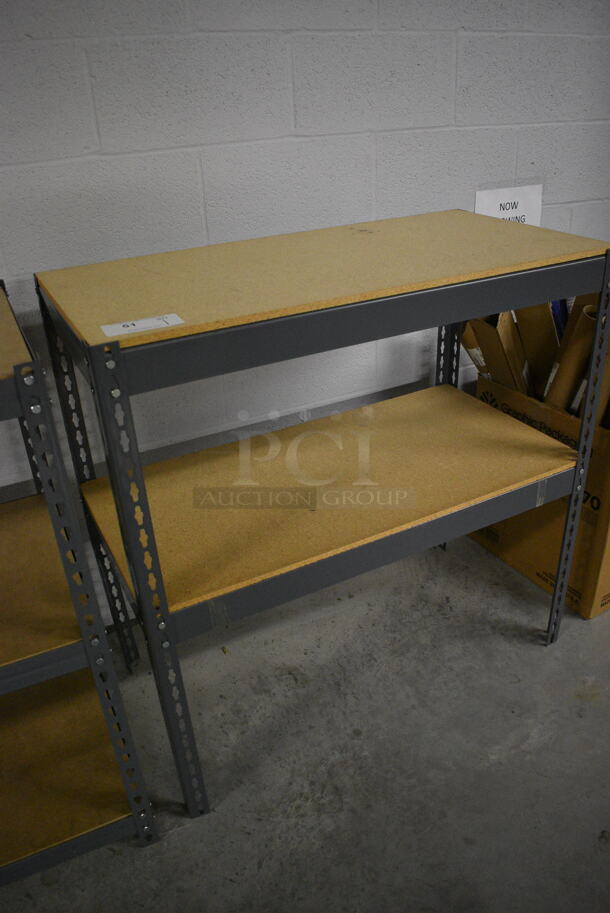 Gray Metal 2 Tier Shelving Unit. 36.5x18.5x36 - Image 2 of 3