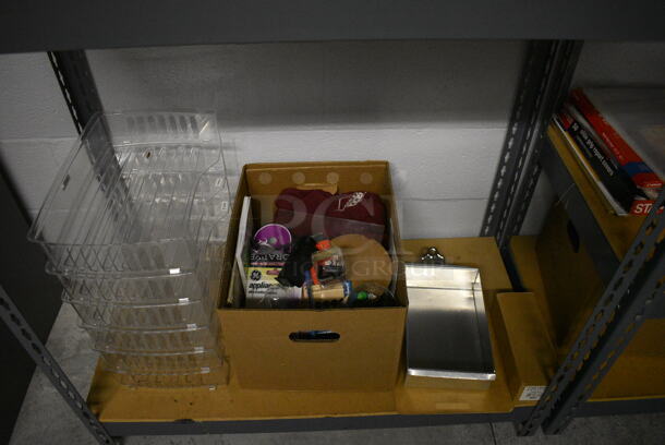 Gray Metal 4 Tier Shelving Unit w/ Contents! 36x18x72 - Image 5 of 5