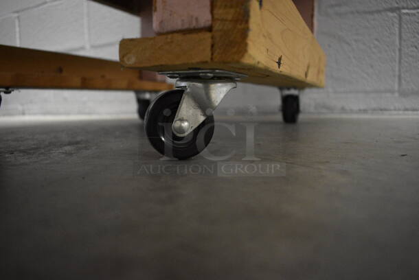 Wood Pattern Table on Casters. 40x40x28 - Image 5 of 5