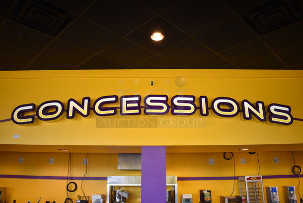 Concessions Sign. Approximately 156x8x12. BUYER MUST REMOVE