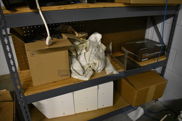 Gray Metal 5 Tier Shelving Unit w/ Contents. 48x24x72 - Image 7 of 7