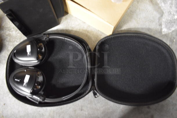 ALL ONE MONEY! Lot of 2 Boxes of Various Items Including Headphones for Hard of Hearing and Cupholder Caption Boxes for Deaf.  - Image 3 of 7