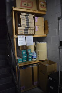 ALL ONE MONEY! Lot of 4 Tier Shelving Unit w/ Contents! 42x24x95