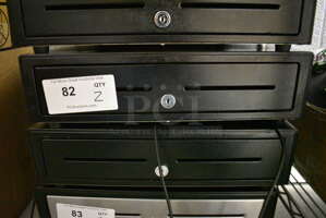 2 Black Metal Cash Drawers. 16x16.5x4.5. 2 Times Your Bid!