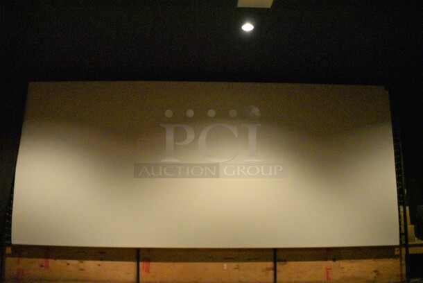 MDI Screens White Perforated Movie Theater Cinema Screen. 362x152. BUYER MUST REMOVE - Image 1 of 4