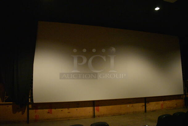 MDI Screens White Perforated Movie Theater Cinema Screen. 362x152. BUYER MUST REMOVE - Image 2 of 4