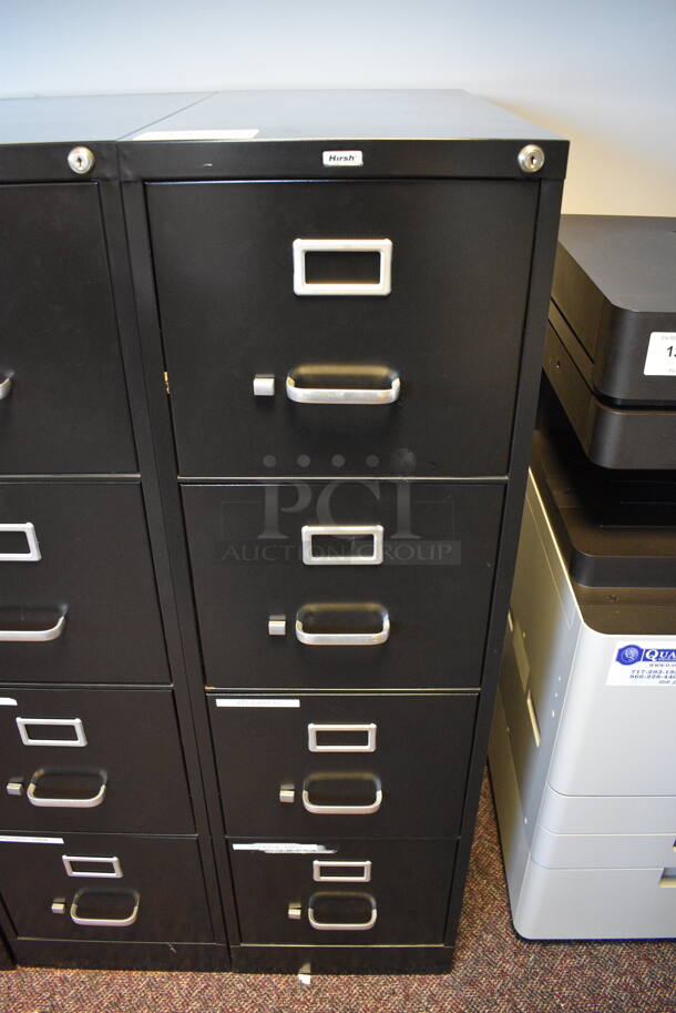Hirsch Black Metal 4 Drawer Filing Cabinet. 15x27x52