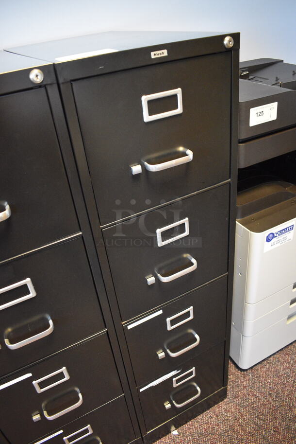 Hirsch Black Metal 4 Drawer Filing Cabinet. 15x27x52 - Image 2 of 8