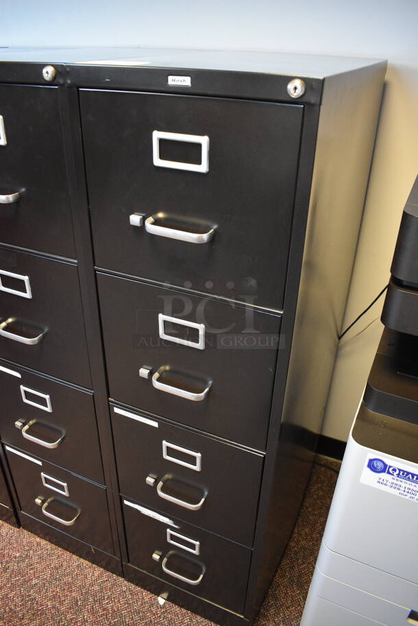 Hirsch Black Metal 4 Drawer Filing Cabinet. 15x27x52 - Image 3 of 8