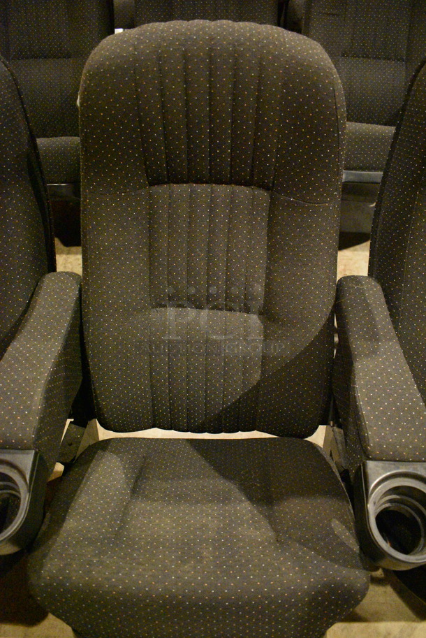 ALL ONE MONEY! Lot of One Row of 14 Gray Cinema / Movie Theater Seats! One Seat: 26x28x38. BUYER MUST REMOVE - Image 3 of 5