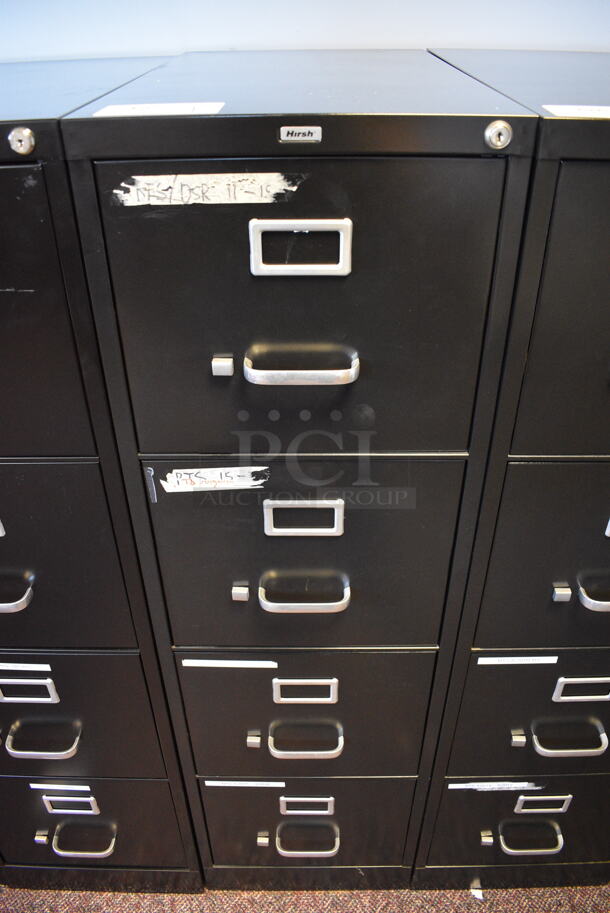 Hirsch Black Metal 4 Drawer Filing Cabinet. 15x27x52 - Image 1 of 6