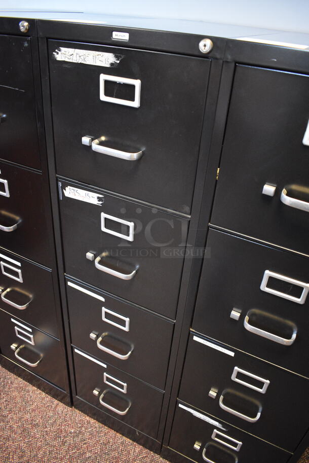 Hirsch Black Metal 4 Drawer Filing Cabinet. 15x27x52 - Image 2 of 6