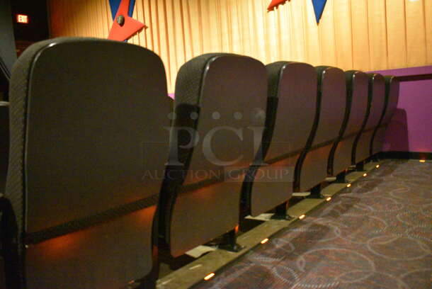ALL ONE MONEY! Lot of One Row of 14 Gray Cinema / Movie Theater Seats! One Seat: 26x28x38. BUYER MUST REMOVE - Image 4 of 5