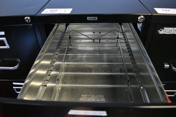 Staples Black Metal 4 Drawer Filing Cabinet. 15x27x52 - Image 6 of 6