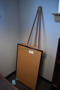 2 Items; Easel and Bulletin Board. 24x1x36, 22x4x64. 2 Times Your Bid!