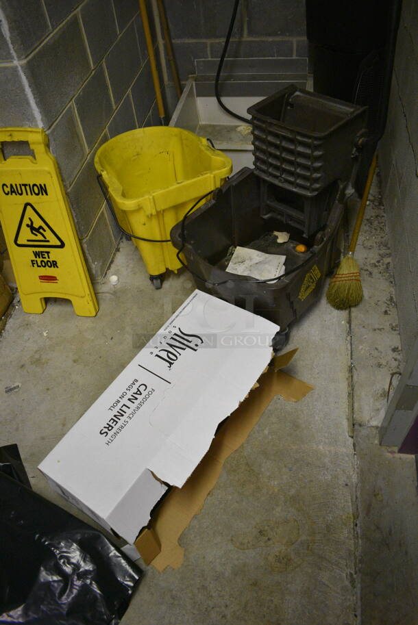 ALL ONE MONEY! ROOM LOT of Various Items Including Bags of Salt and Mop Buckets! BUYER MUST REMOVE - Image 2 of 5