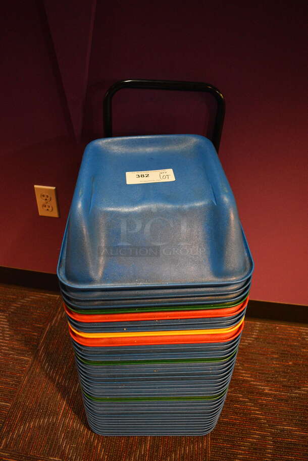 ALL ONE MONEY! Lot of Koala Kare Multi Colored Booster Cinema Seats for Children on Rack. 15x16x5 - Image 1 of 5