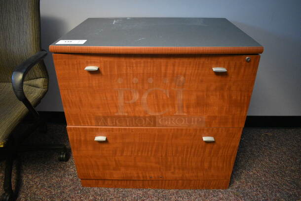 Wood Pattern 2 Drawer Filing Cabinet. 29x21x28.5